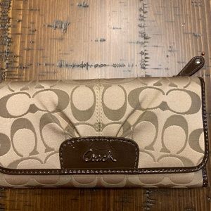 Coach trifold checkbook wallet